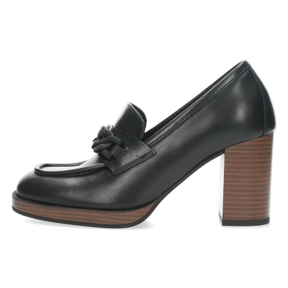 Zwarte mocassins op hak