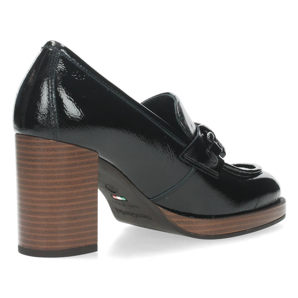 Zwarte mocassins met hak