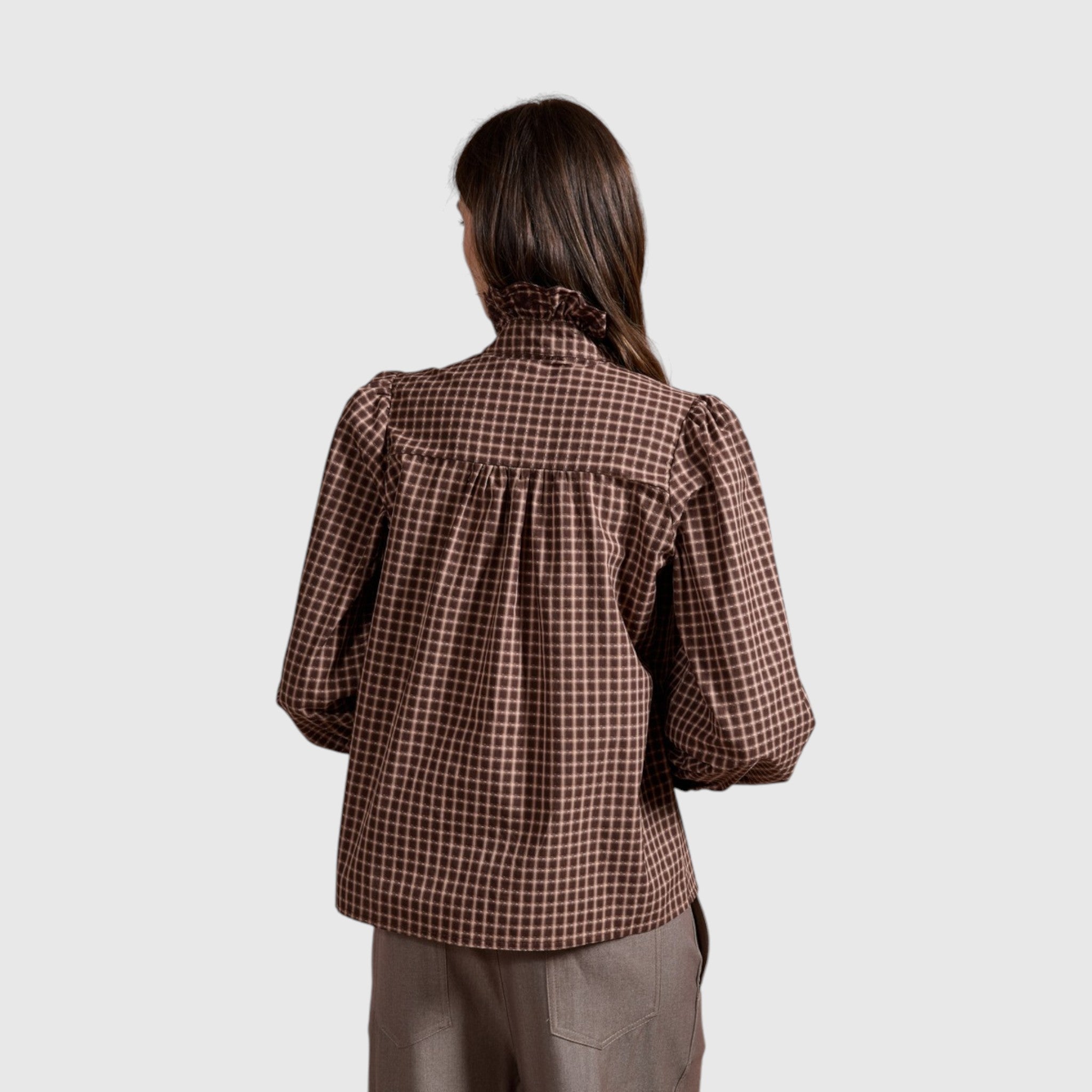 donkerbruine blouse