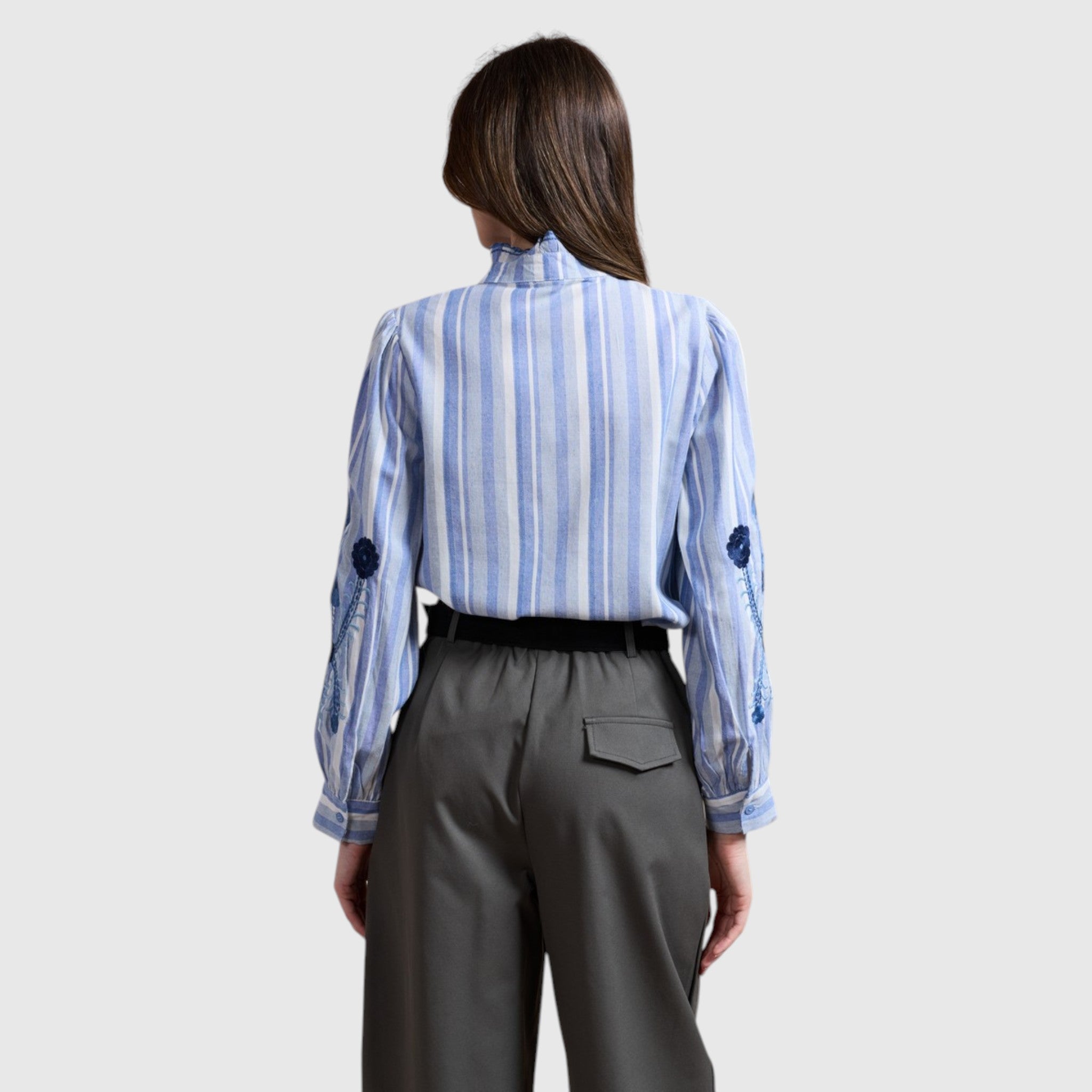 blauwe blouse