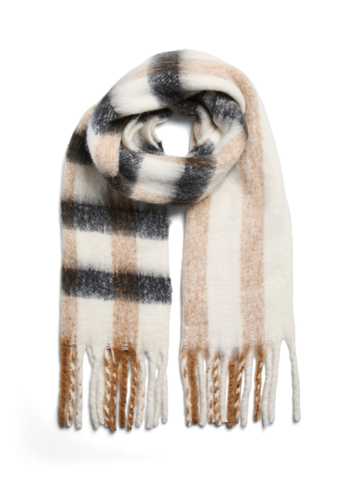 beige/zwarte sjaal
