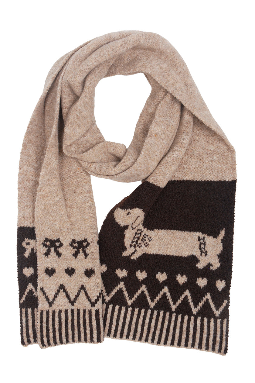 taupe sjaal met hondje