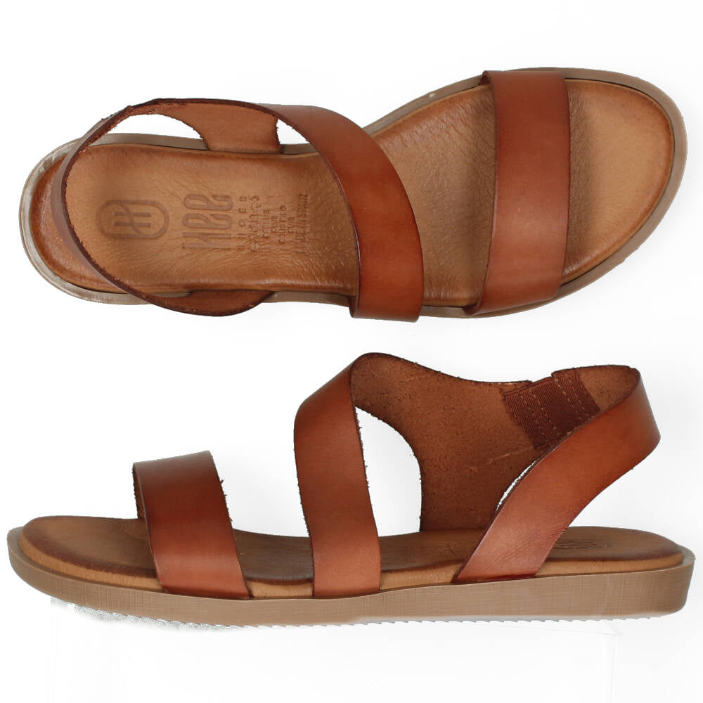 Cognac sandalen
