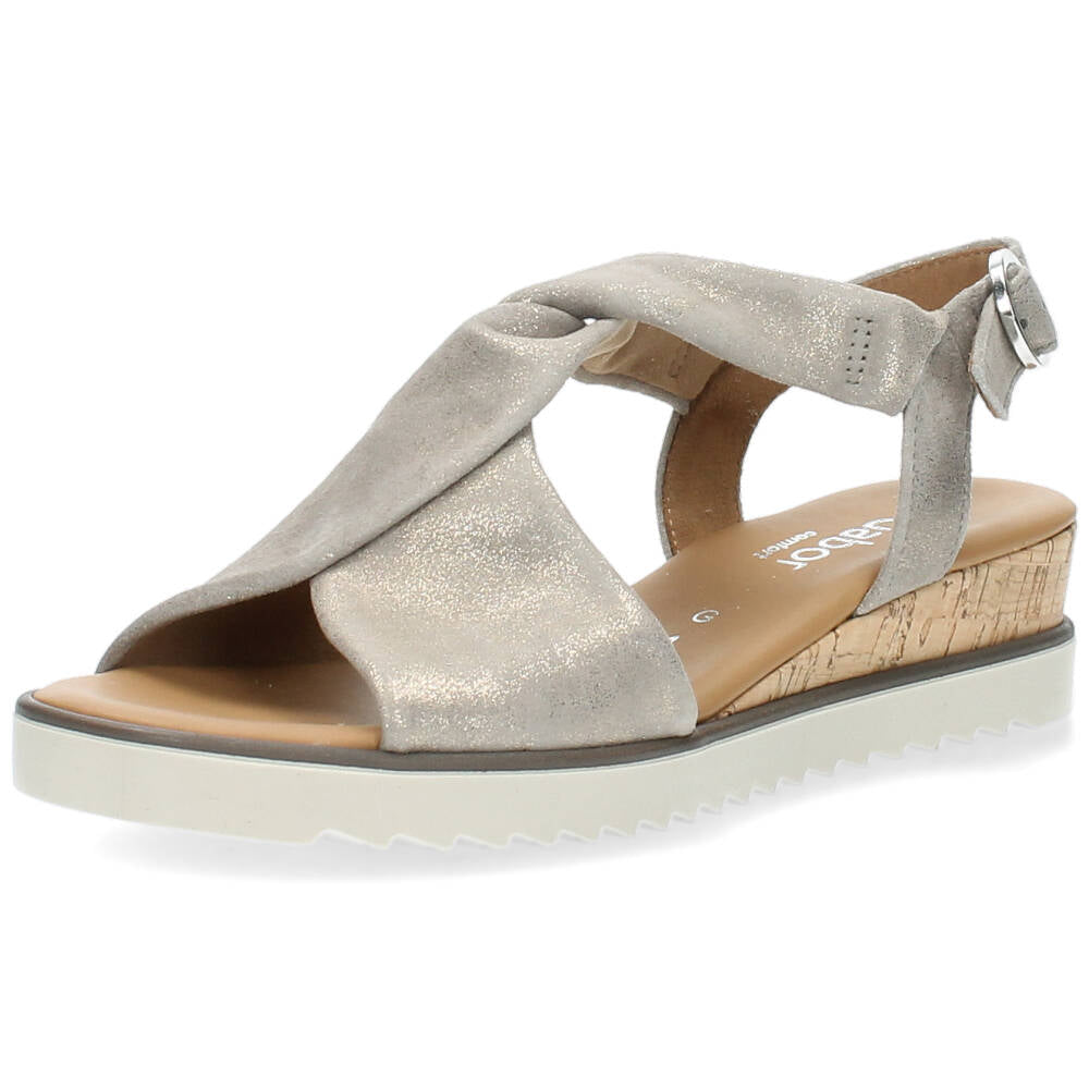 Metallic grijze sandalen