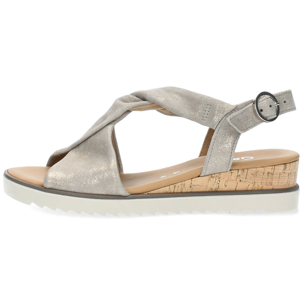 Metallic grijze sandalen