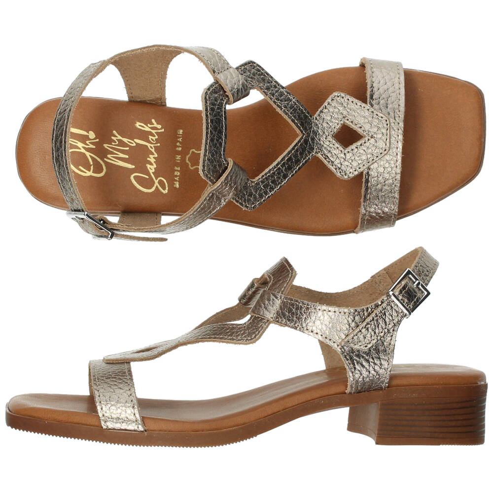 Metallic bronzen sandalen