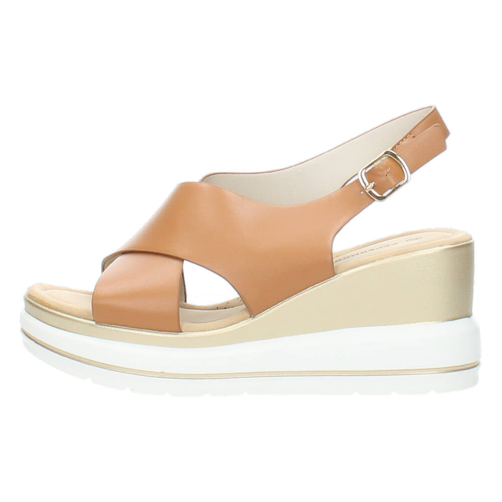 Cognac sandalen
