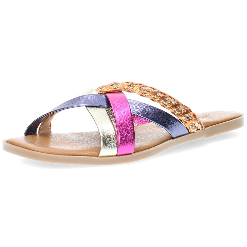 Multicolour metallic slippers