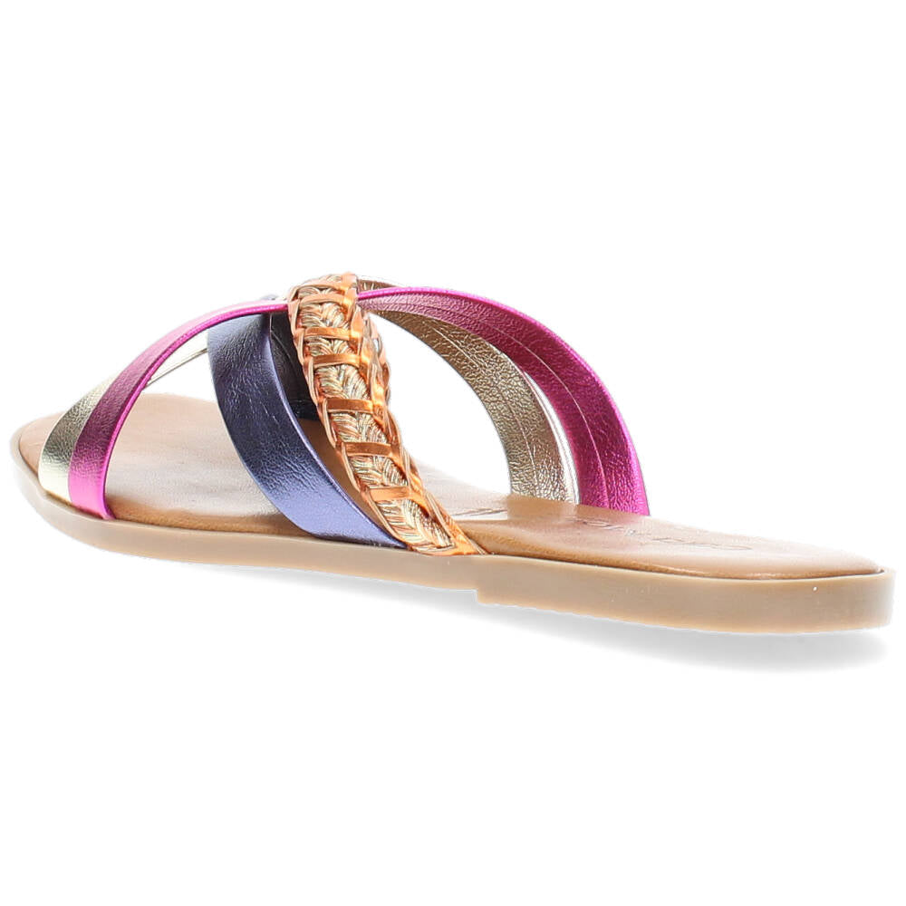 Multicolour metallic slippers