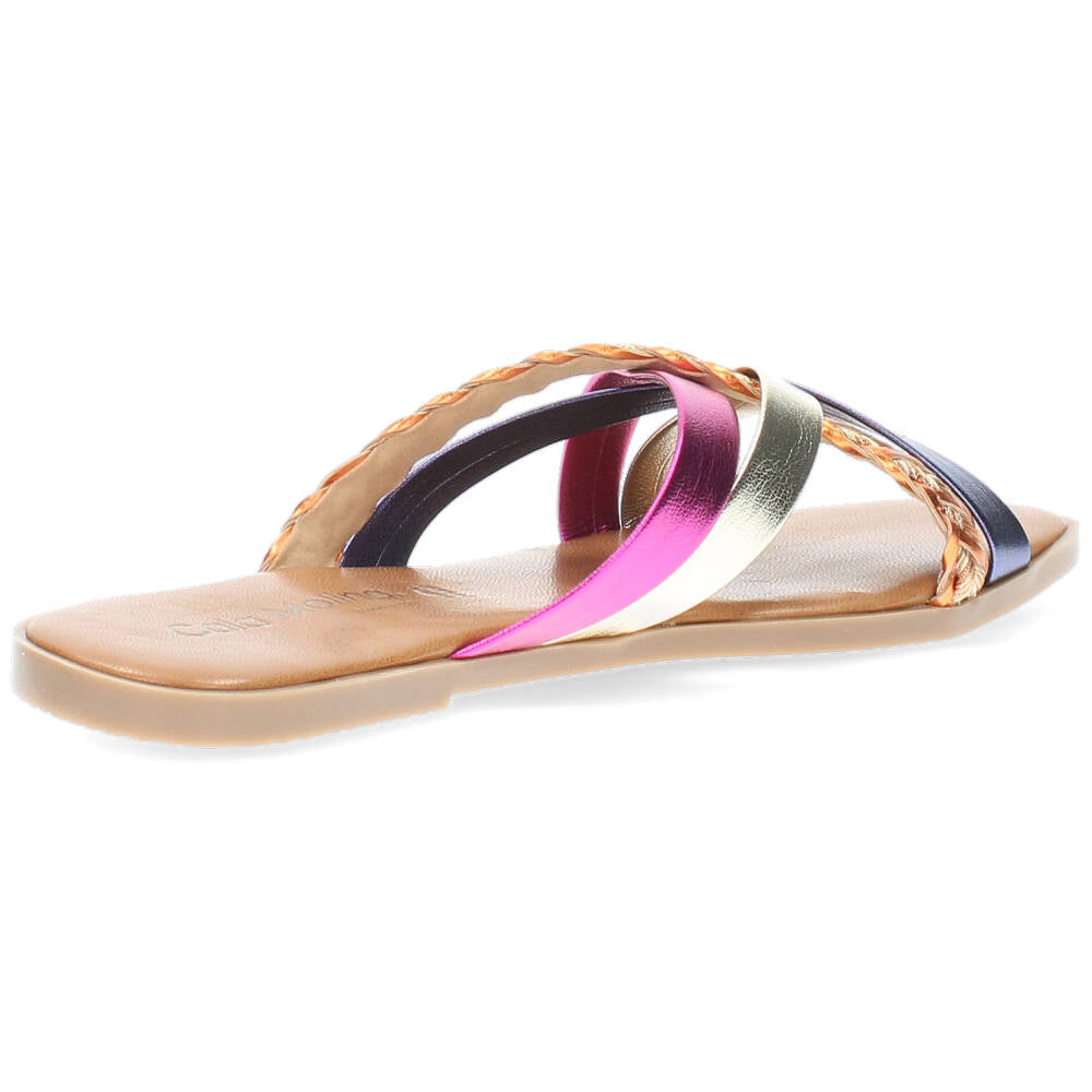 Multicolour metallic slippers