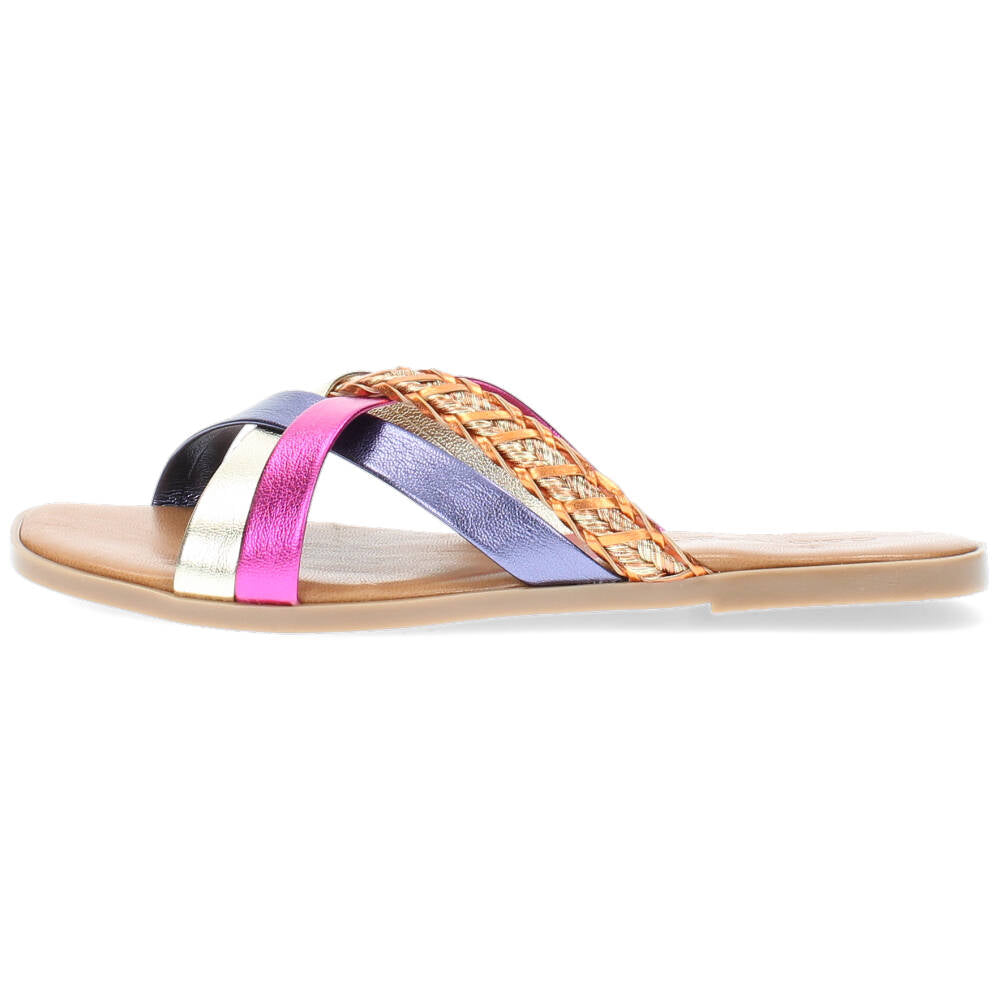 Multicolour metallic slippers