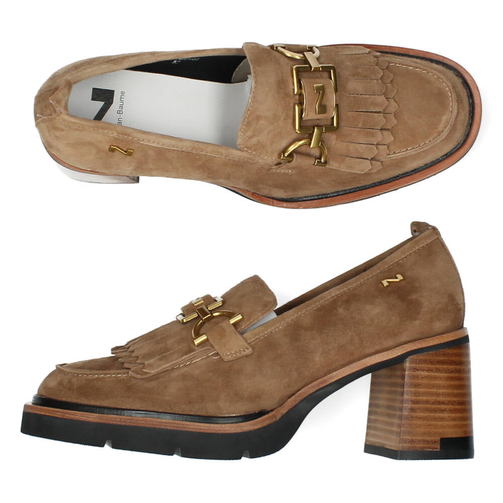 Bruine mocassins op hak