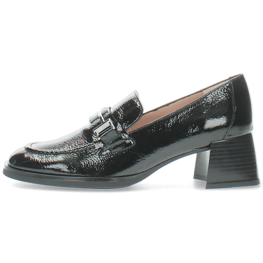 Zwarte mocassins op hak