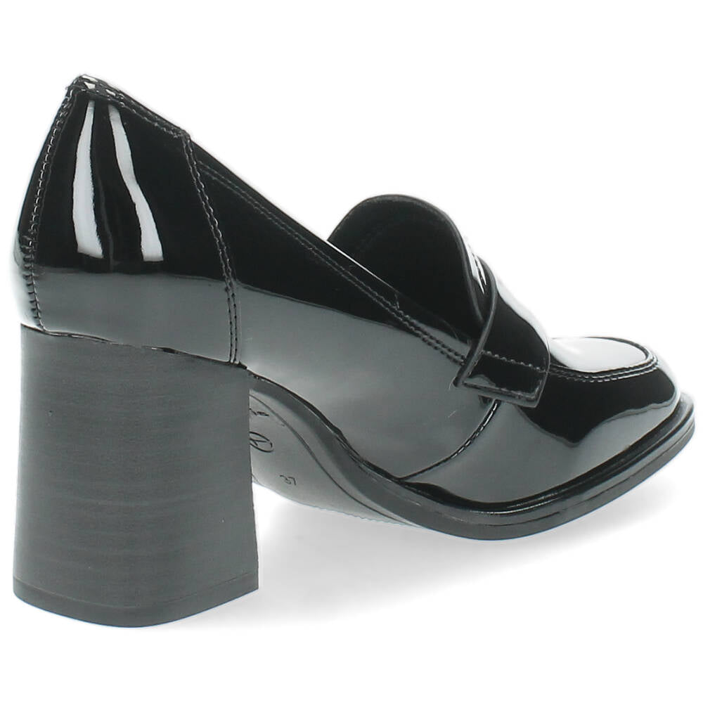 Zwarte mocassins op hak