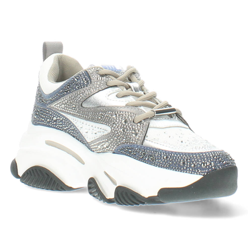 Blauwe glitter sneakers