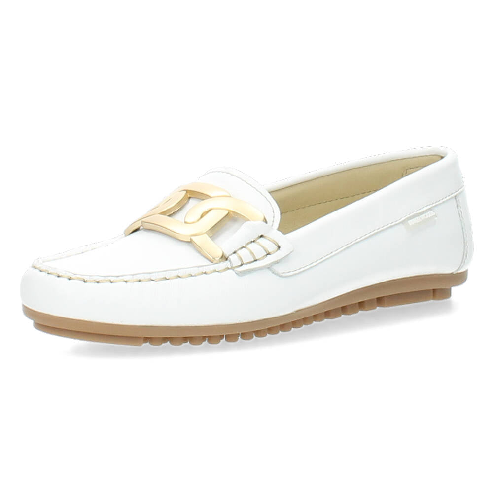 Witte mocassins