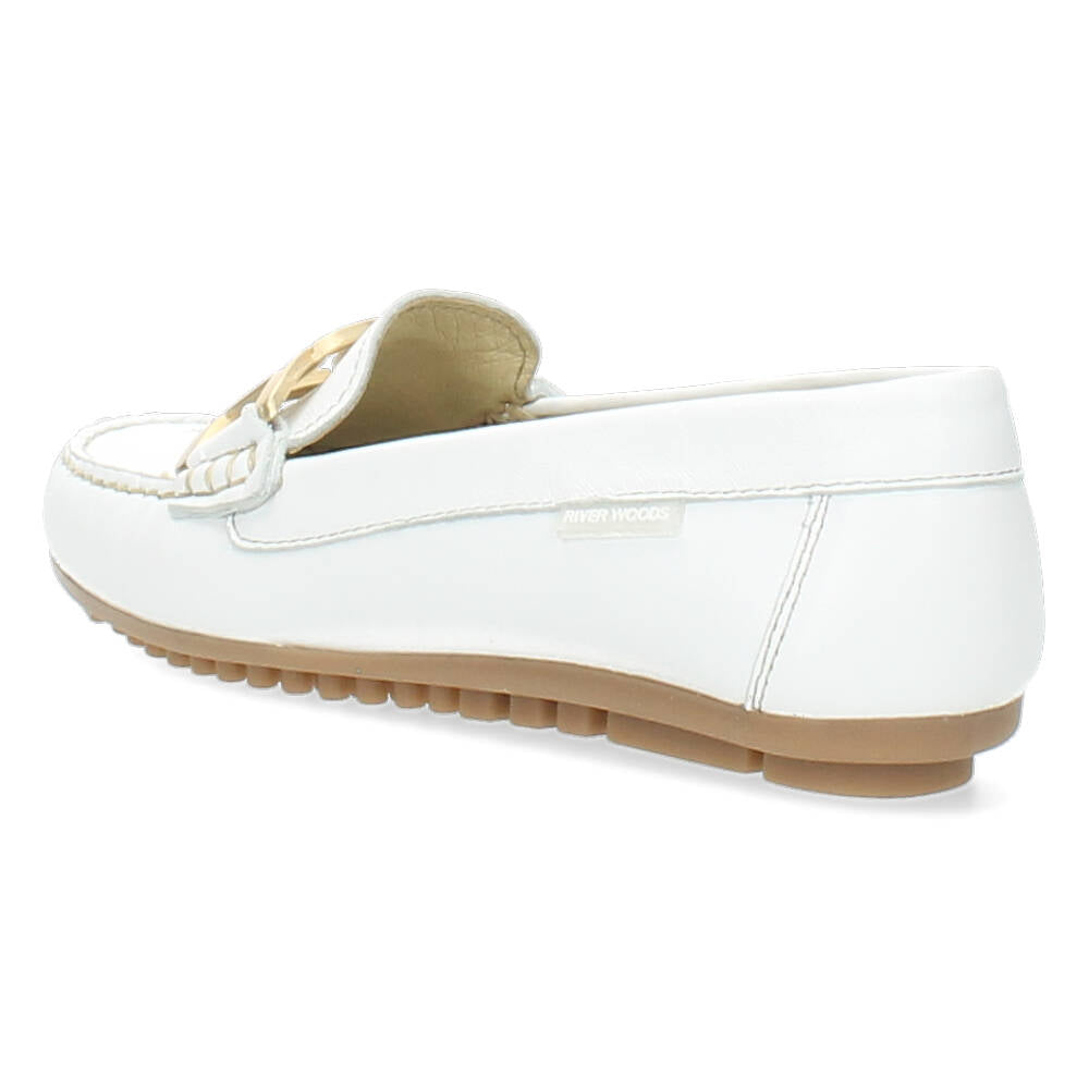 Witte mocassins