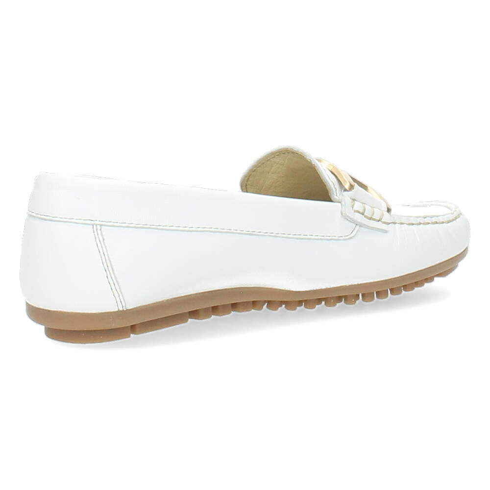 Witte mocassins