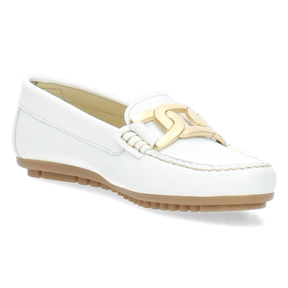 Witte mocassins