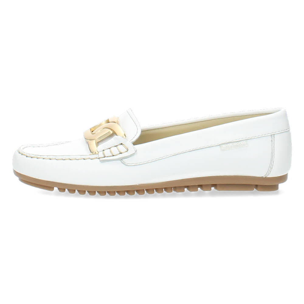 Witte mocassins