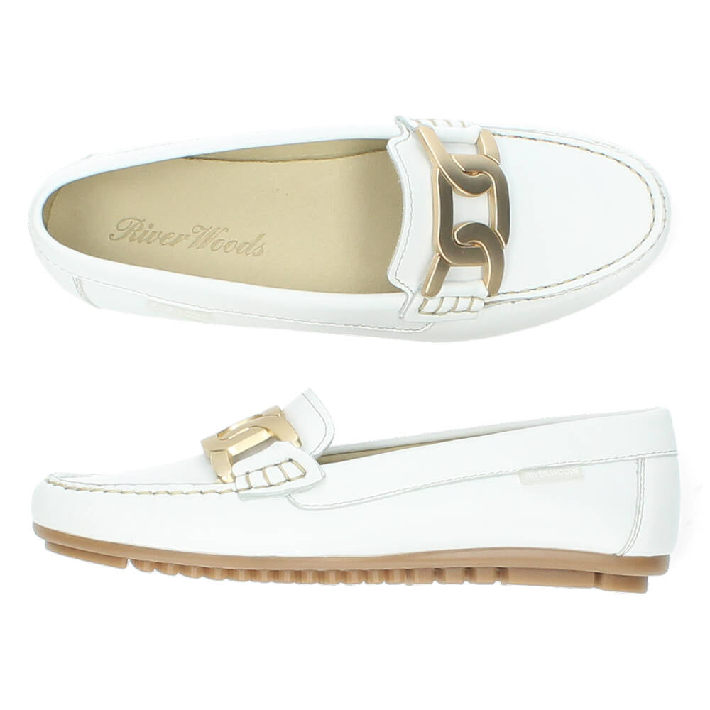 Witte mocassins