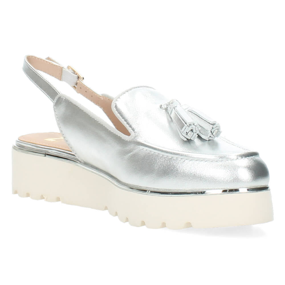 Zilveren slingbacks