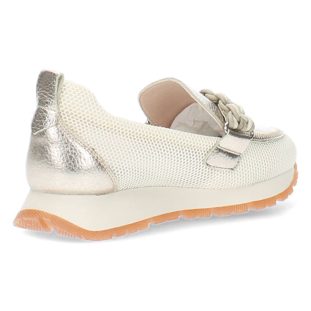 Beige/metallic sneakers