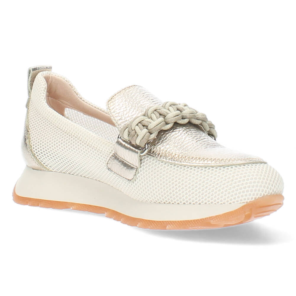 Beige/metallic sneakers
