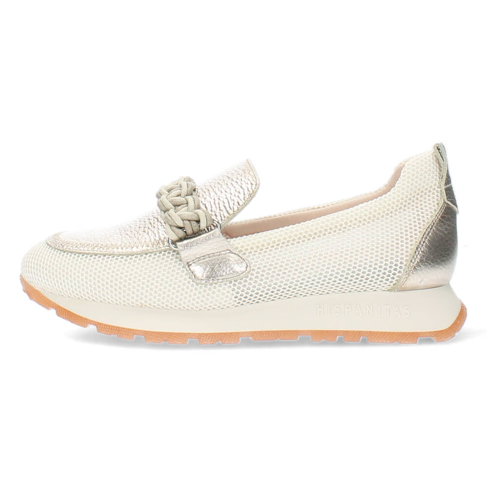 Beige/metallic sneakers