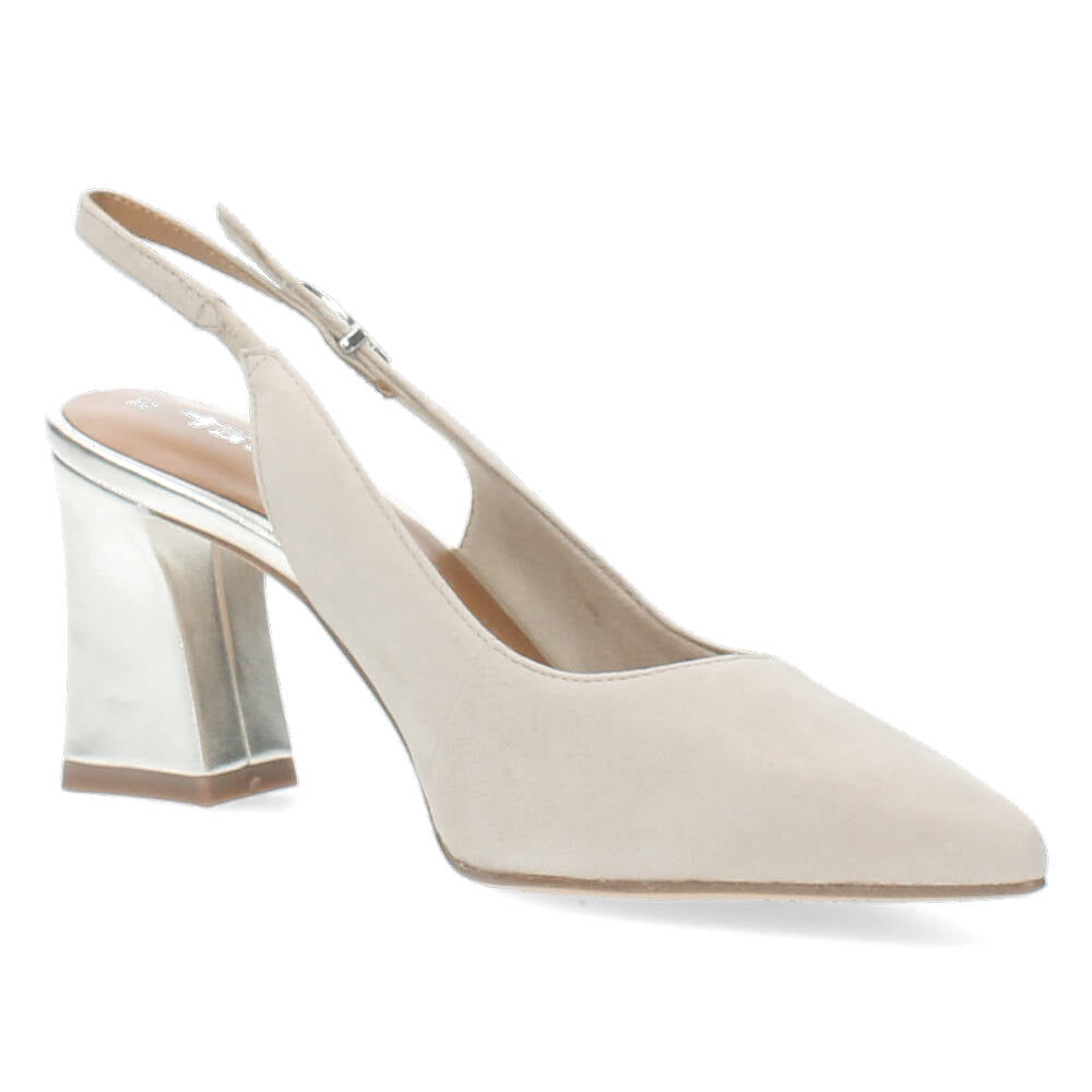 Grijs/beige slingbacks