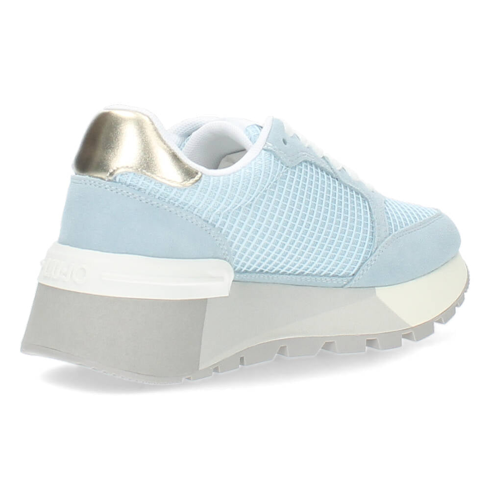 Lichtblauwe plateau sneakers