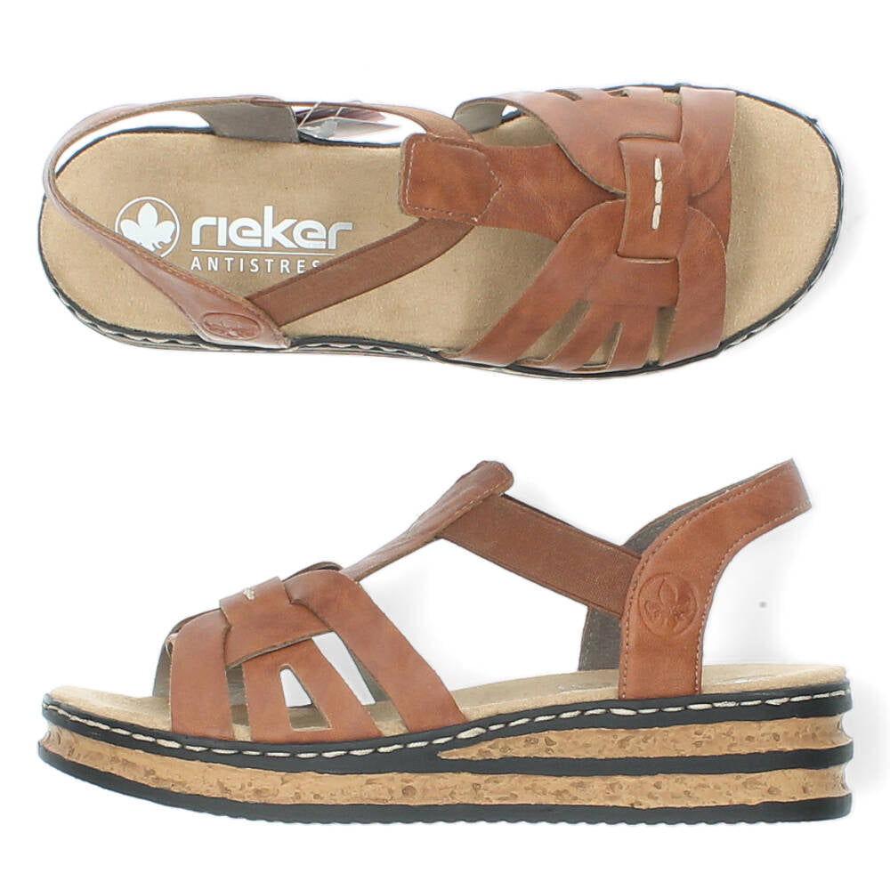 Cognac sandalen