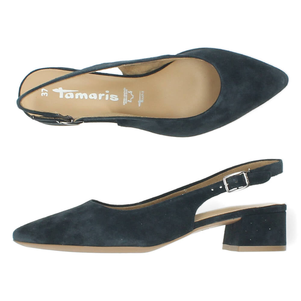Blauwe slingbacks