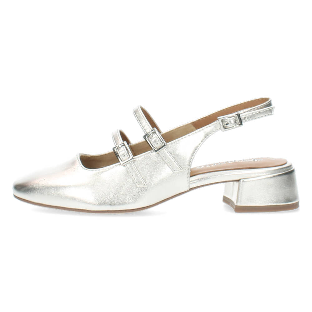 Zilveren slingbacks