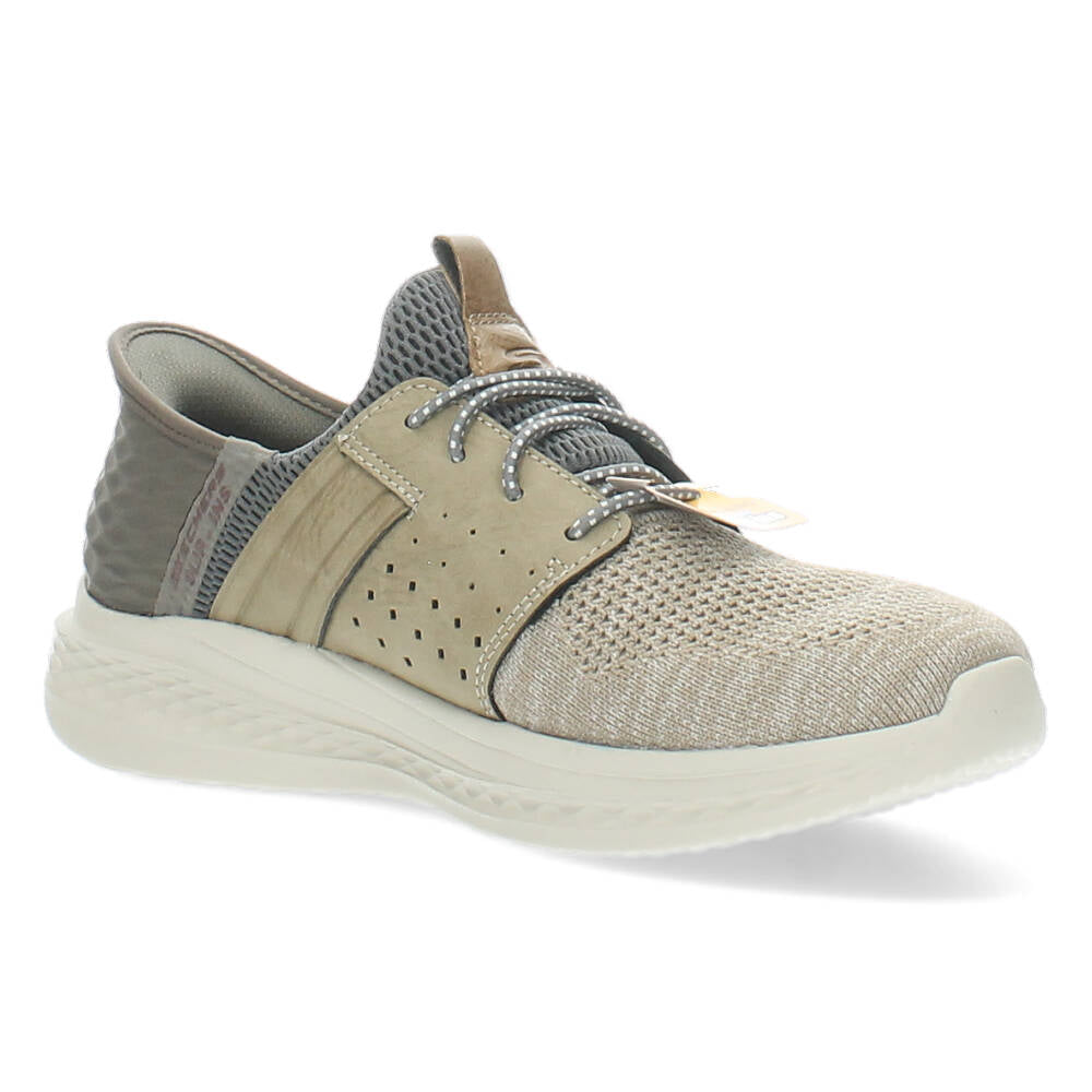 Taupe slip ons