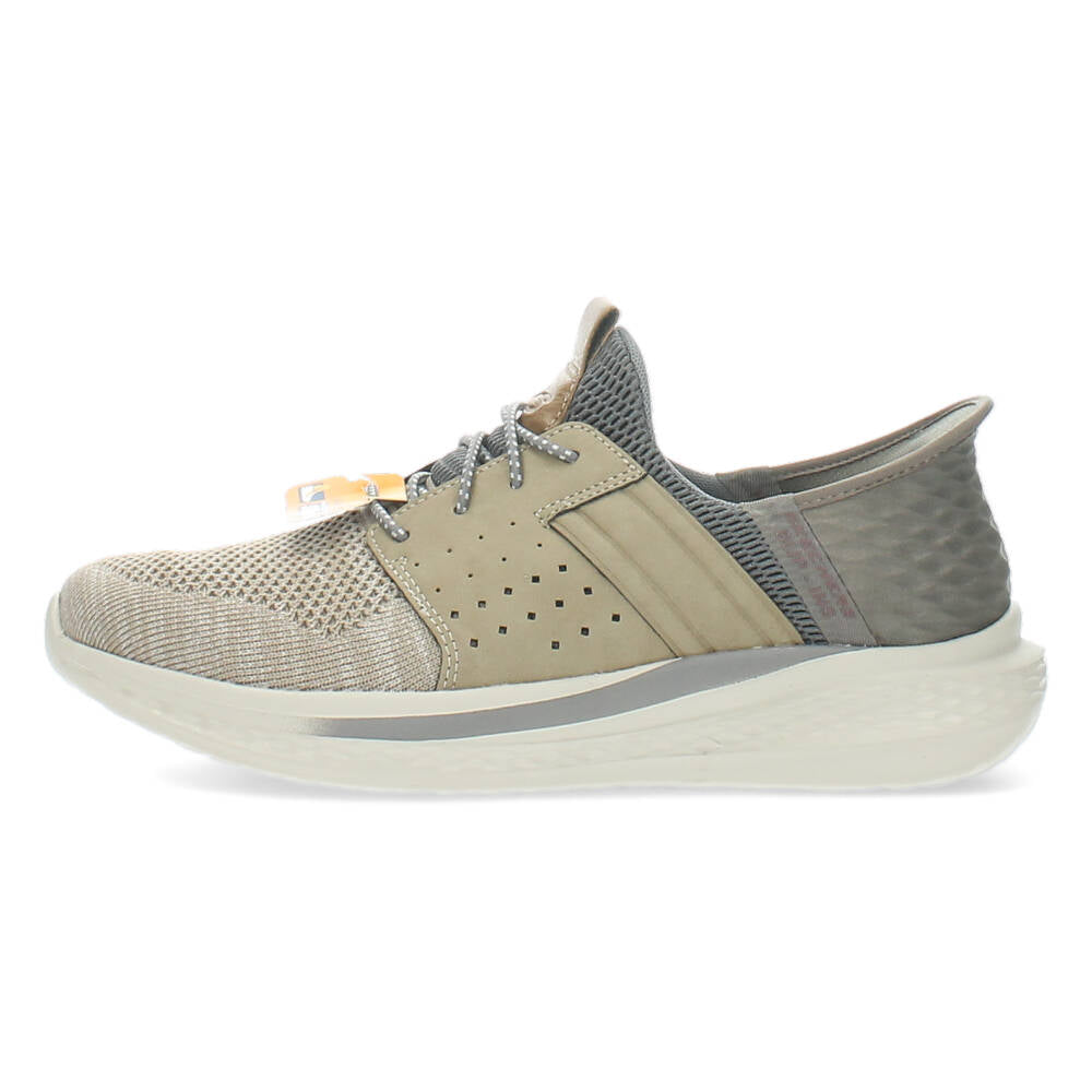 Taupe slip ons