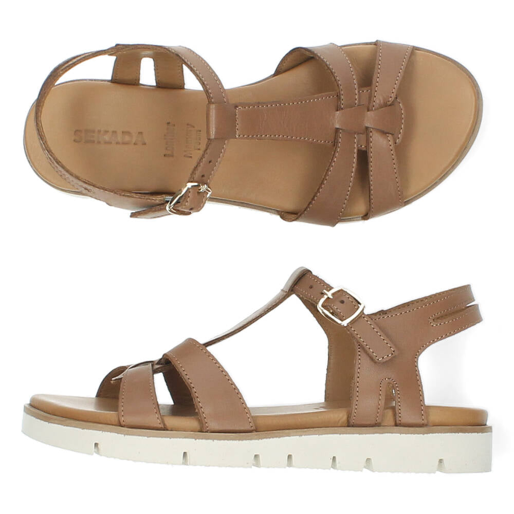 Cognac sandalen