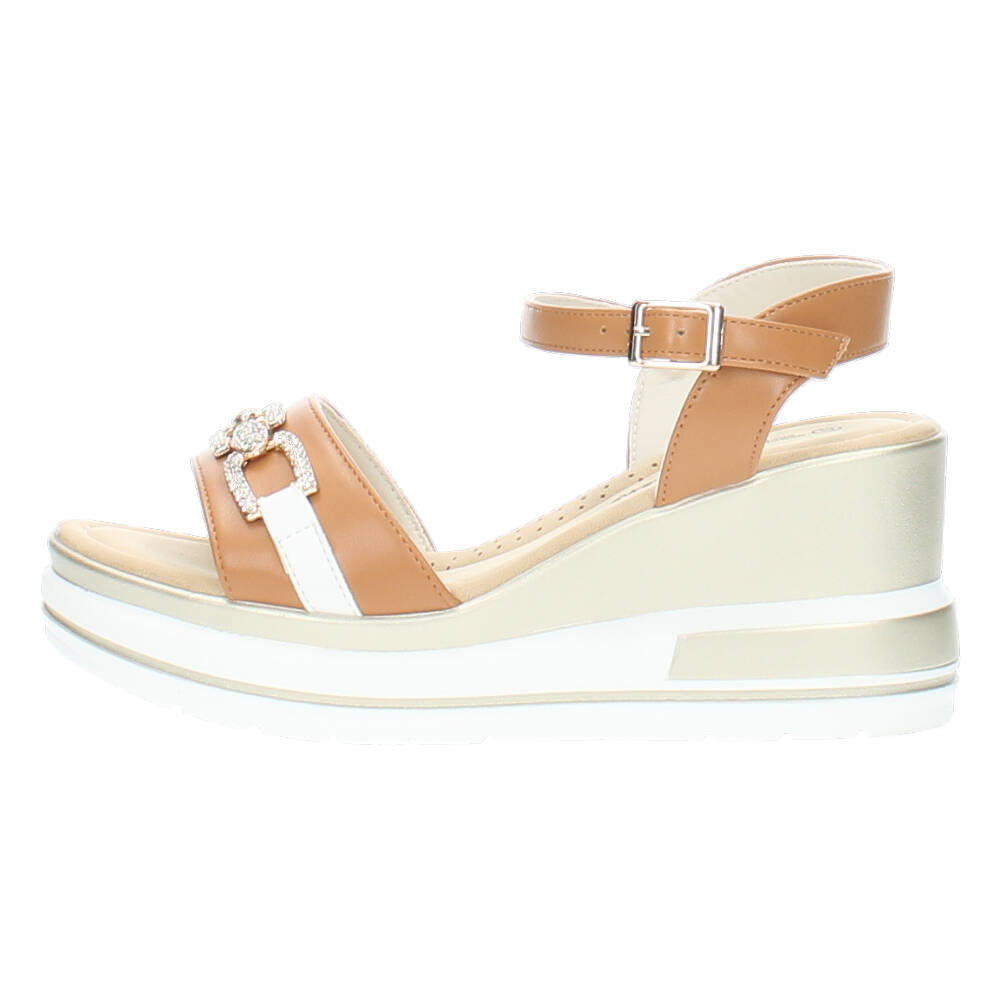Cognac sandalen
