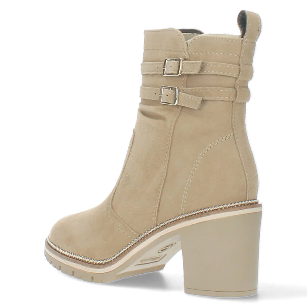 Beige enkellaarzen