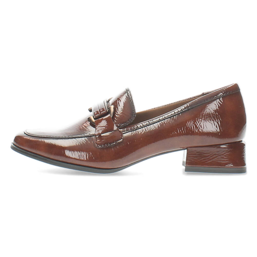 Bruine mocassins op hak