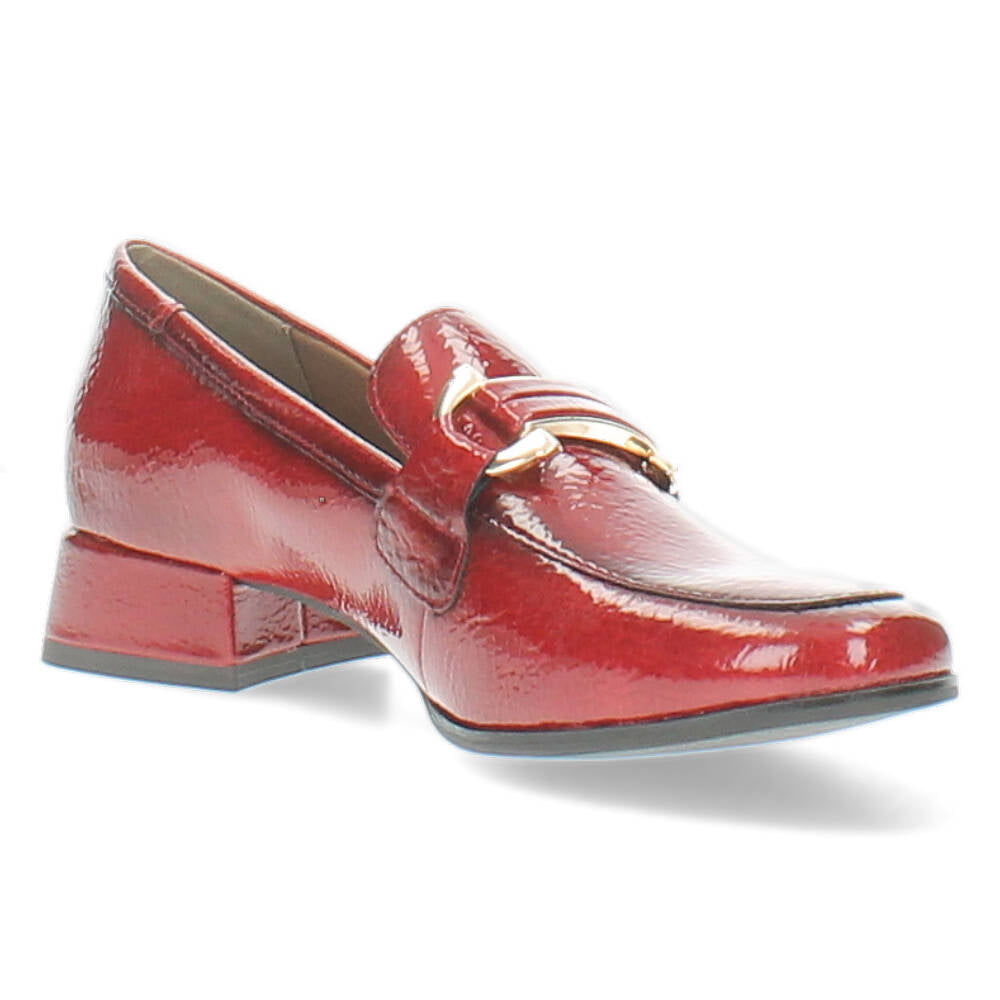 Rode mocassins op hak