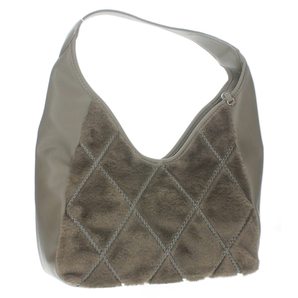 taupe schoudertas