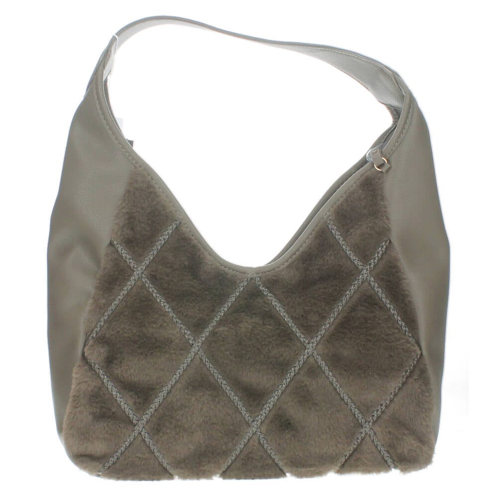 taupe schoudertas