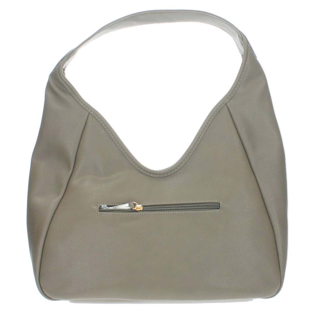 taupe schoudertas