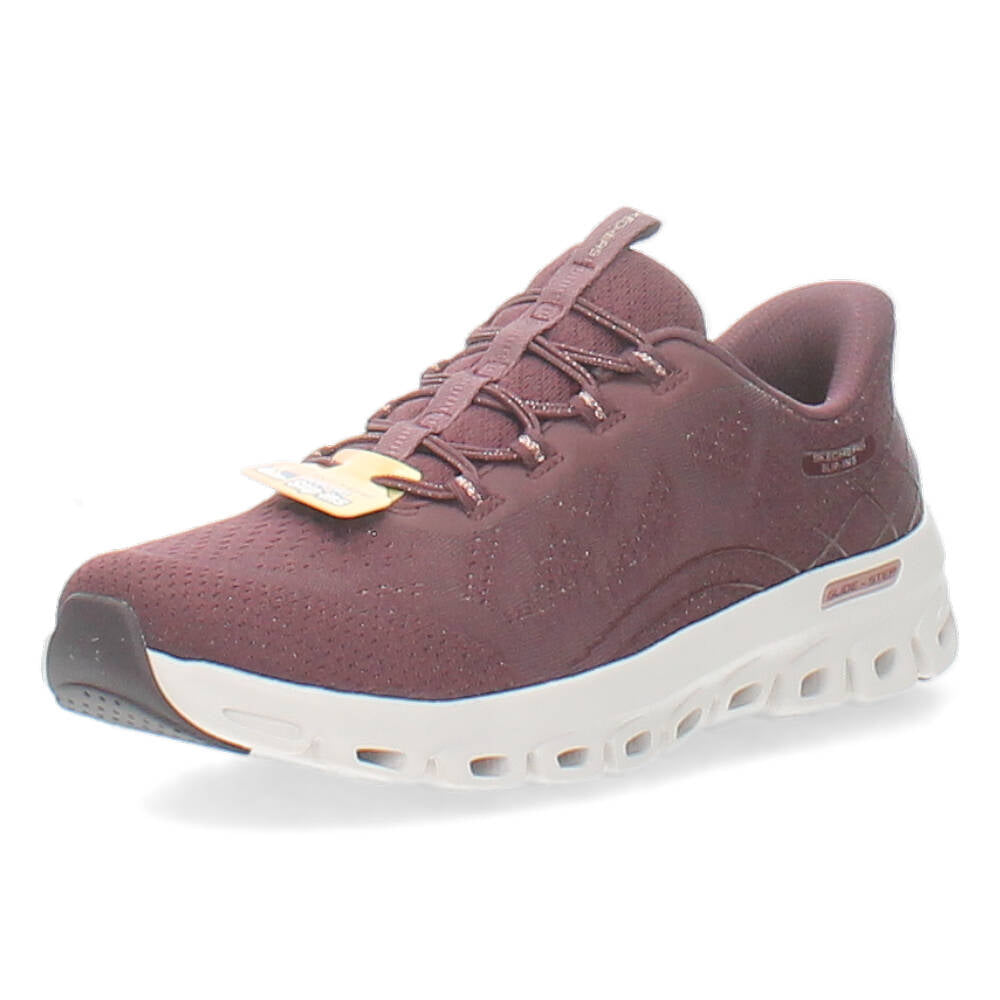 Burgundy slip-ons