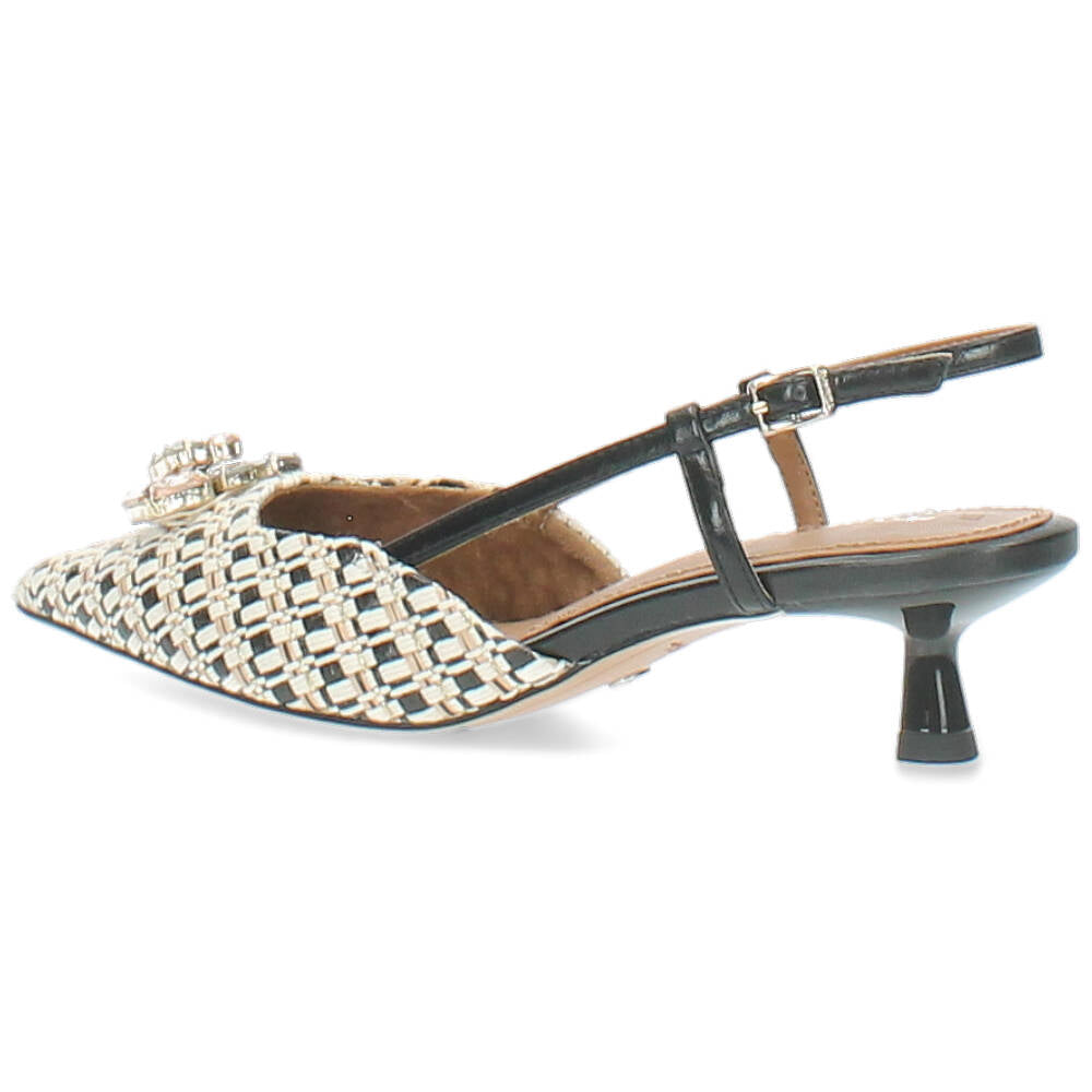 zwarte/beige slingback