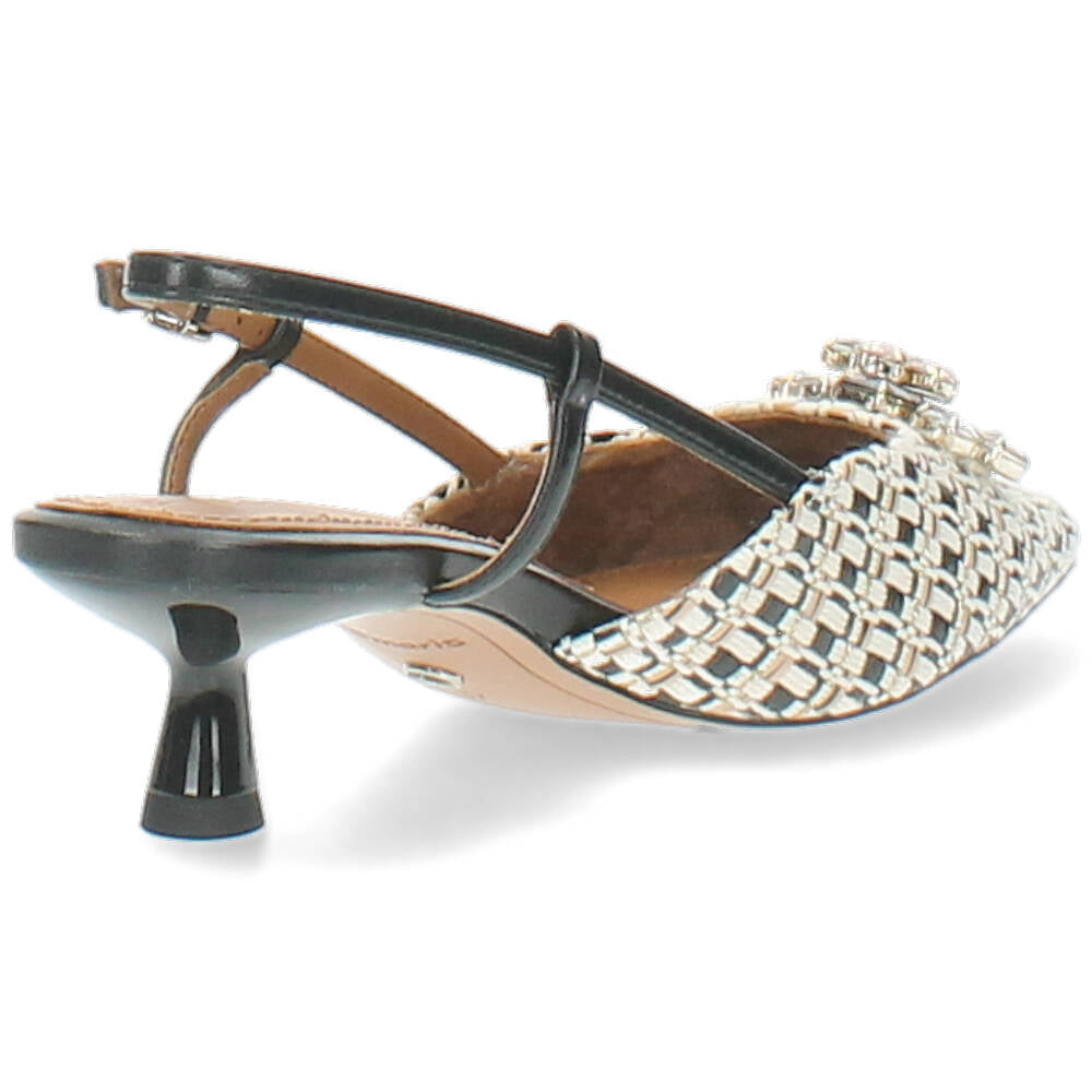 zwarte/beige slingback