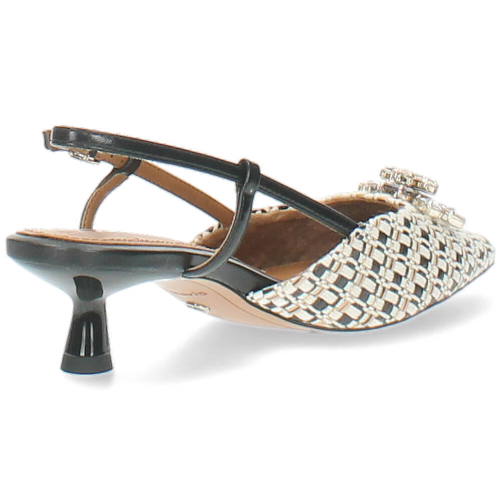 zwarte/beige slingback