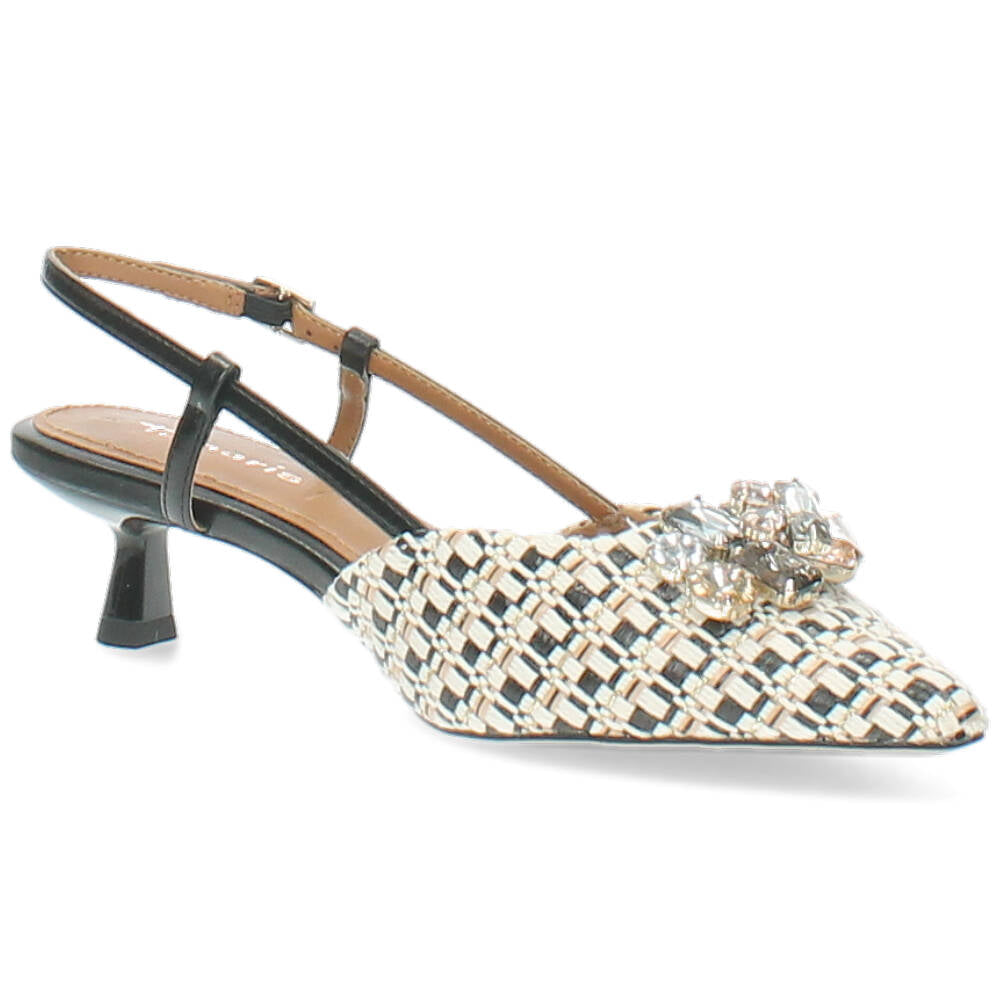 zwarte/beige slingback