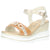 cognac sandaal met sleehak